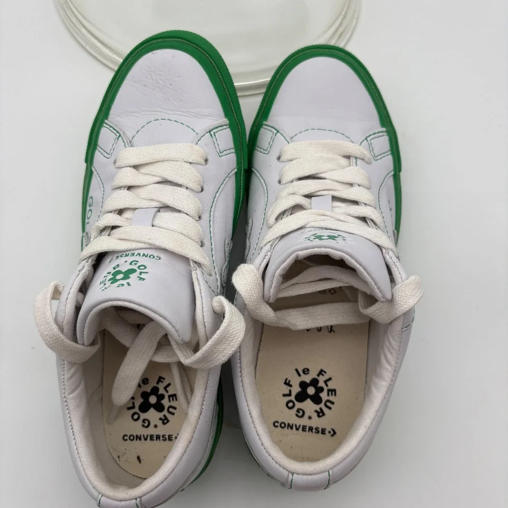 Converse Golf Le Fleur One Star White Kelly Green Leather Sneakers 164025C W 6